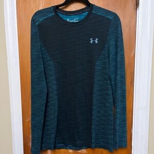 Under Armour Men's Long Sleeve Shirt in Black and Teal M